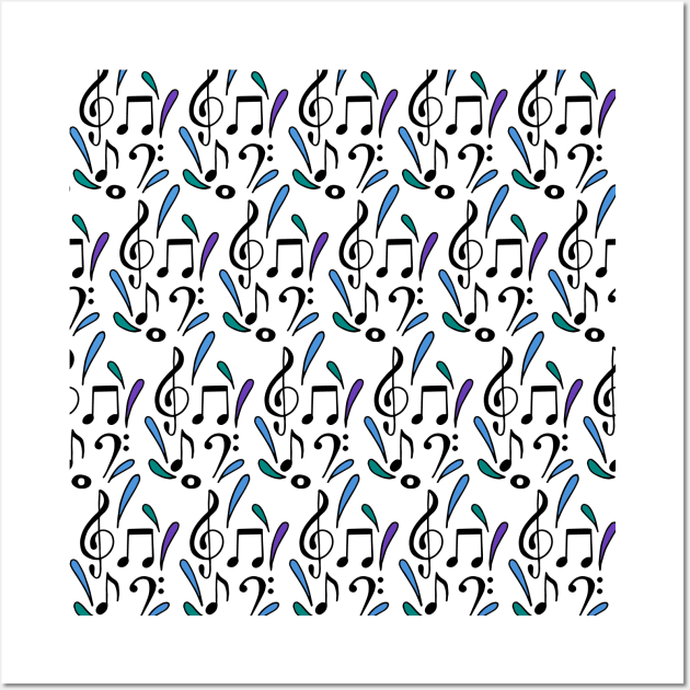 Music Notes | Musical | Cool Palette T-Shirt Wall Art by HLeslie Design